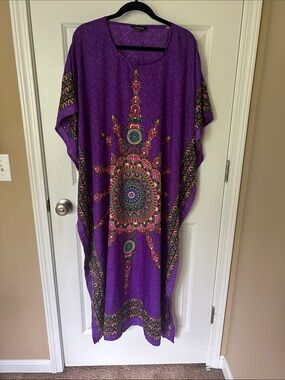 Purple Printed Whimsigoth Boho kaftan